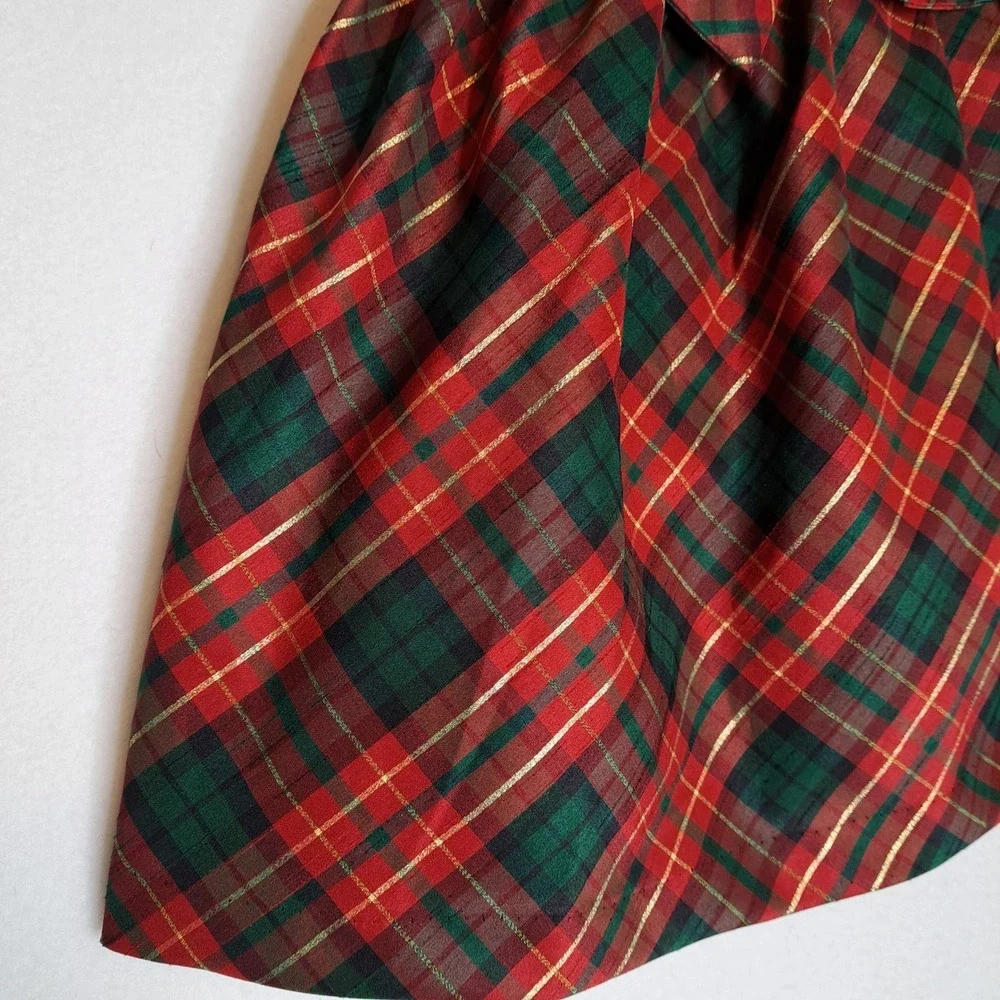 Gymboree Girls 3T‎ Dress Velvet Plaid Holiday Sparkle Bow Party Special Occasion